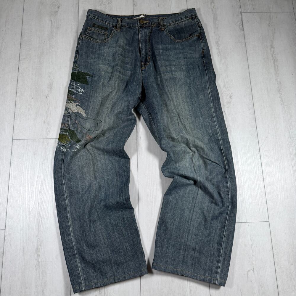 Vintage G-Unit Baggy Jeans Men’s Size 36x30 Blue Embroidered Y2k Hip Hop